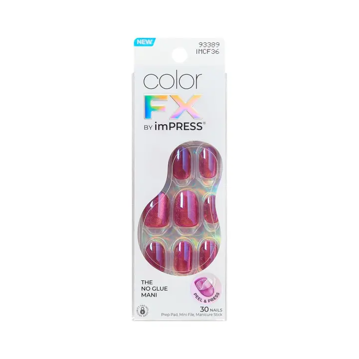 Kiss ColorFX Impress Press-On Nails — 30 No-Glue Pink Pearlescent Set