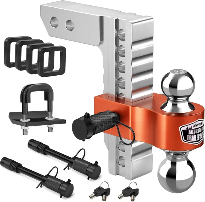 Kohree 8-inch Adjustable Trailer Hitch with Anti-Rattle Clamp