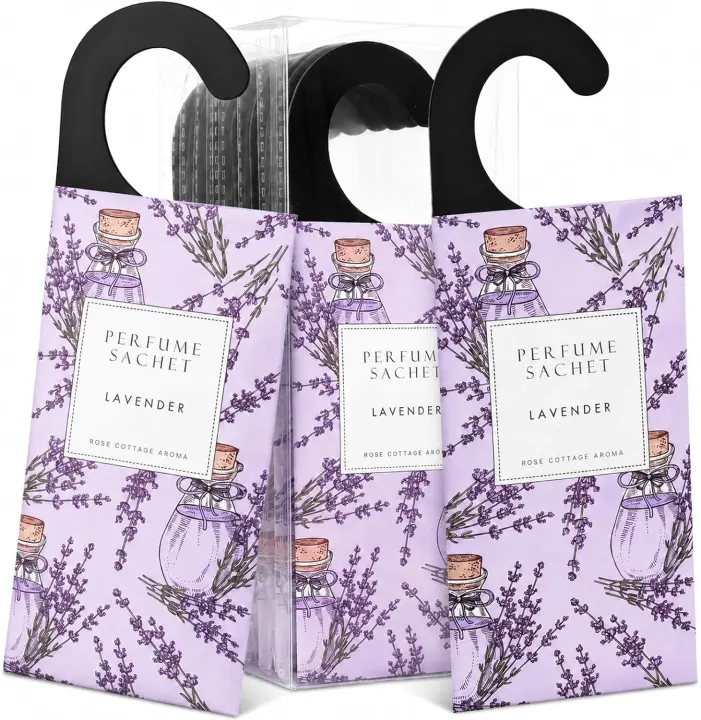 Lavender Hanging Scented Sachets — 12-Pack Closet Deodorizers