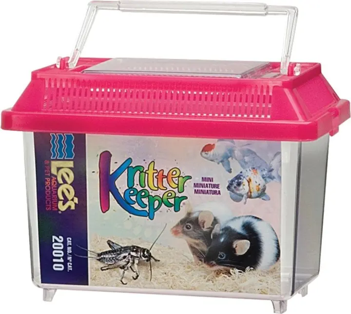 Lee's Mini Rectangle Kritter Keeper with Lid — Small Ventilated Tote