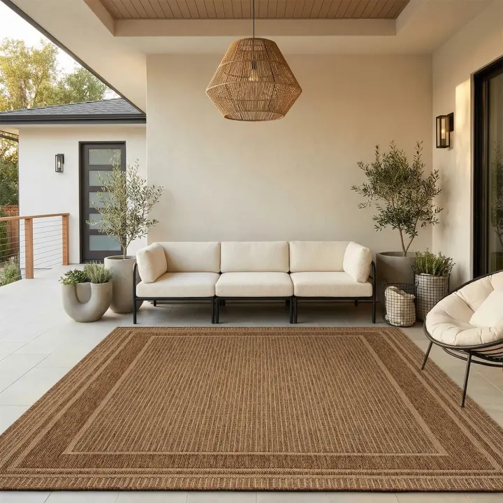 MontVoo 8x10 Polypropylene Patio Rug — Heavy-Duty Flatweave