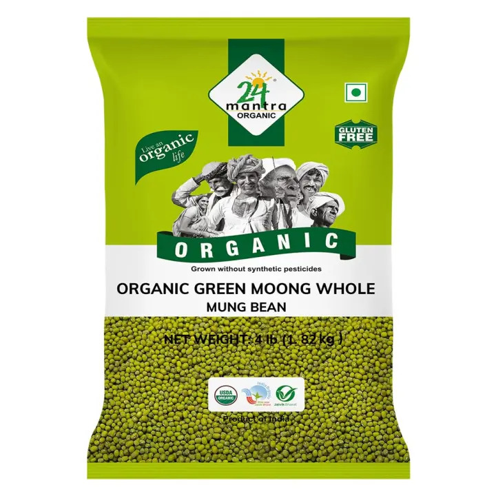 Organic Green Moong (Whole Mung Beans) — 4 lb Bag