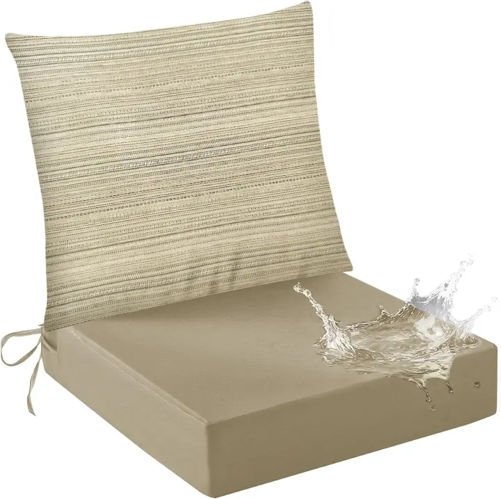 Outdoor Deep Seat Cushion Set — Waterproof Patio Chair Cushions