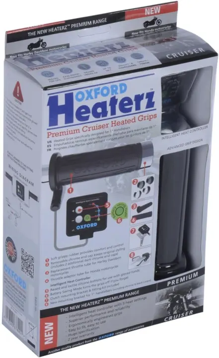 Oxford Heaterz Premium Cruiser Heated Handlebar Grips — Temp Control