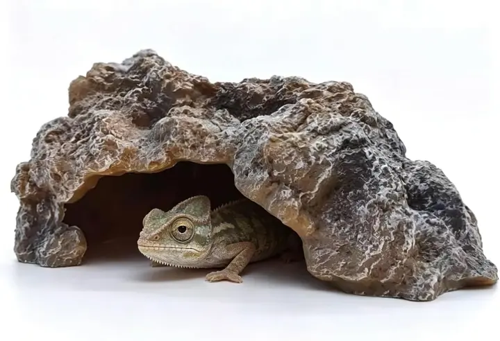 Resin Rock Reptile Hide Cave — Terrarium & Aquarium Shelter