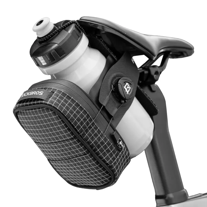 ROCKBROS 0.8L Under-Saddle Bike Saddle Bag with Foldable Bottle Pocket
