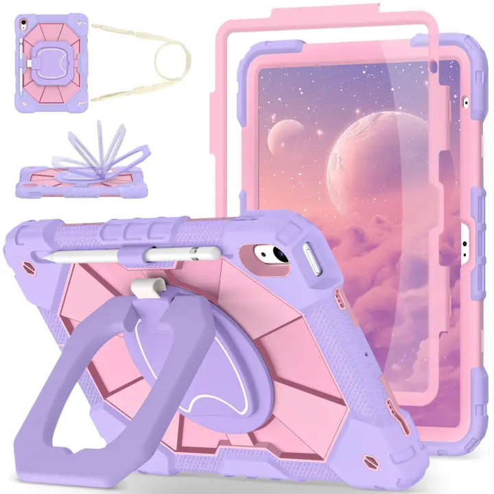 Rotating-Stand Heavy-Duty Case for 11th/10th‑Gen iPad with Pencil Holder
