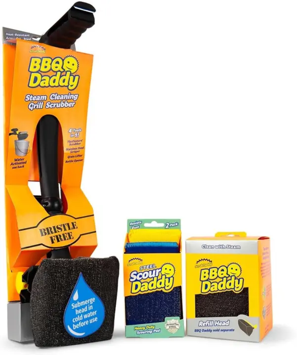 Scrub Daddy BBQ Daddy Grill Cleaner Kit — Bristle-Free Grill Brush