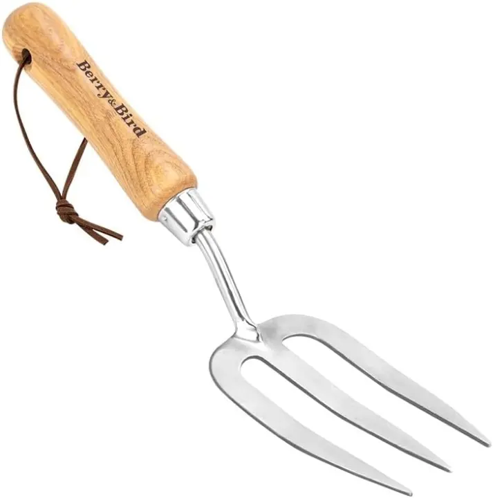 Stainless Steel Hand Fork with Ergonomic Ash Wood Handle — Garden Hand Fork