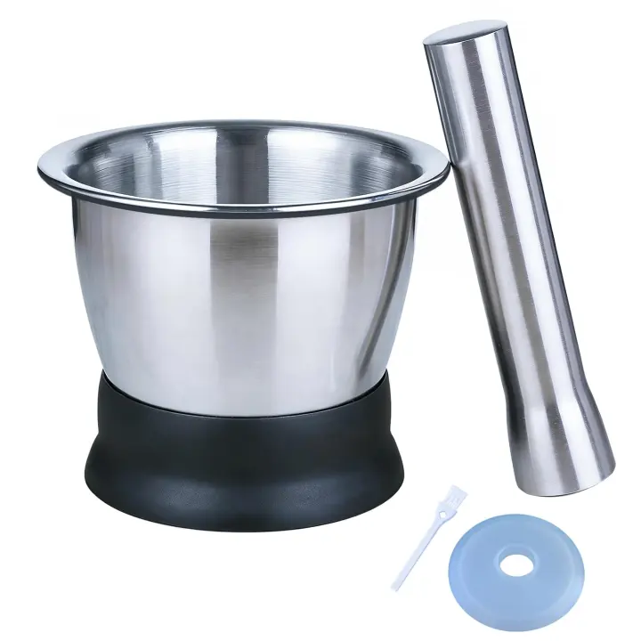 Stainless Steel Pill Crusher Mortar & Pestle — 10 oz, Fine Powder
