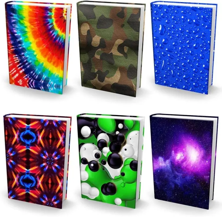 Stretchable Jumbo Hardcover Book Covers — 6-Print Pack