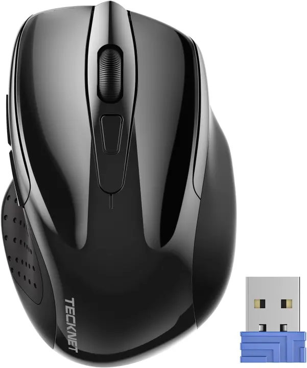 TECKNET Wireless Mouse — 2.4G Ergonomic Portable Mouse, 2600 DPI