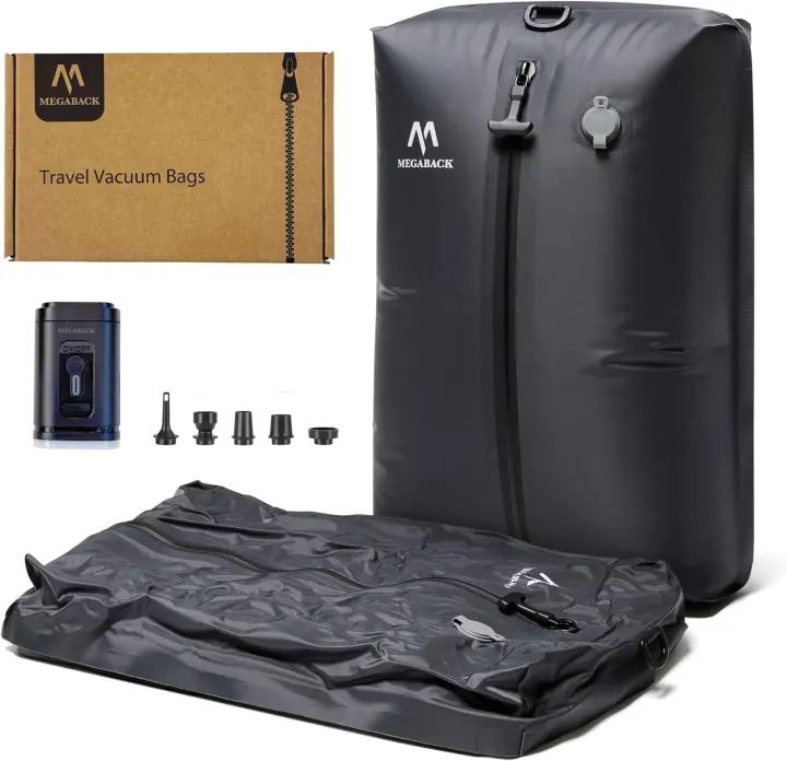 Travel Compression Vacuum Bags with Rechargeable Pump — 2-Pack