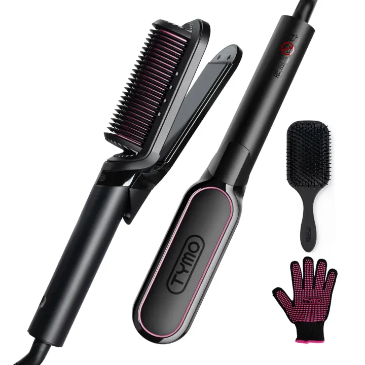 TYMO FLIPRO 2-in-1 Flat Iron & Straightening Brush