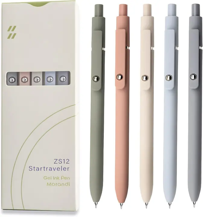 UIXJODO Gel Ink Pens — 5-Pack 0.5mm Fine-Point Retractable Set