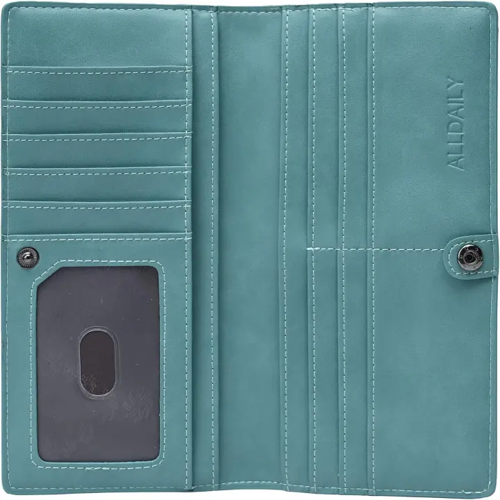 Ultra-Slim Women's RFID-Blocking Bifold Wallet — Purist Blue
