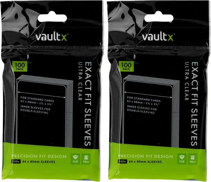 Vault X Exact-Fit Inner Card Sleeves — 200 Clear Sleeves