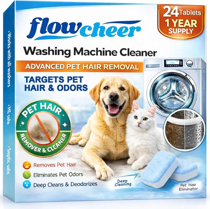 Washing Machine Cleaner Tablets for Pet Hair — 24-Count Pack