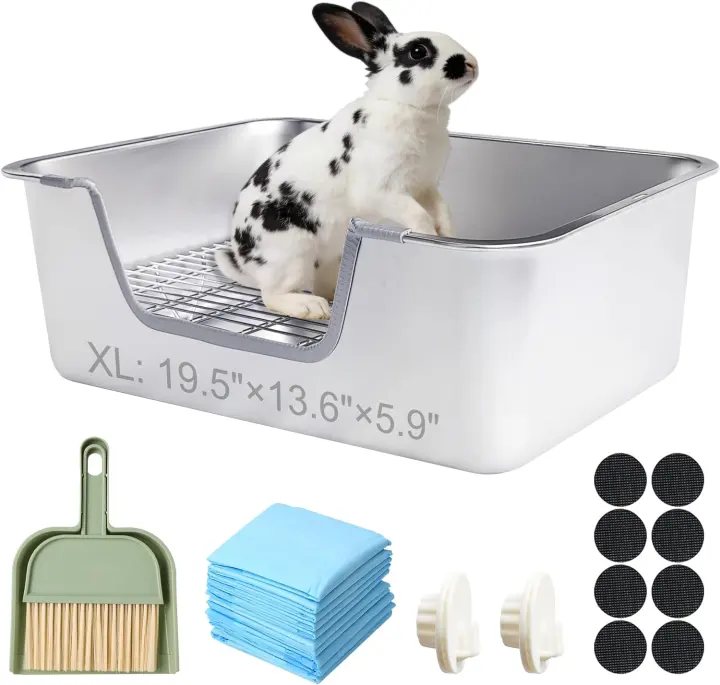 XL Stainless-Steel Sifting Rabbit Litter Pan
