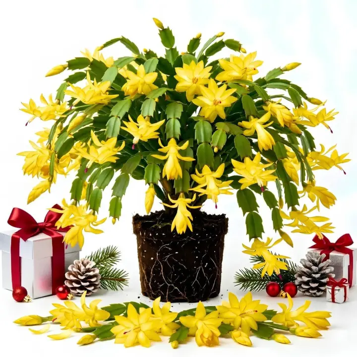 Yellow Christmas Cactus Live Houseplant — 5–9 in Easy-Care