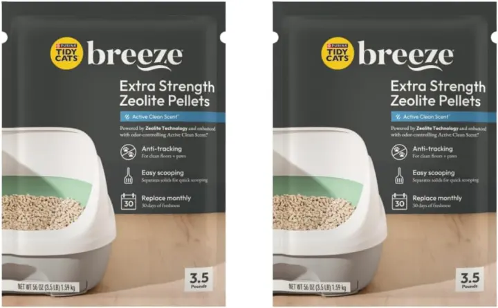 Zeolite Breeze Cat Litter Pellets — Active Clean Scent, 3.5 lb x2