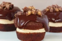 Velvet Peanut Butter Chocolate Cupcakes