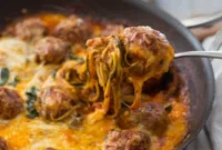 Mouthwatering Cheesy Meatball and Zucchini Skillet