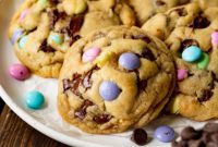 Colorful Spring M&M Cookies