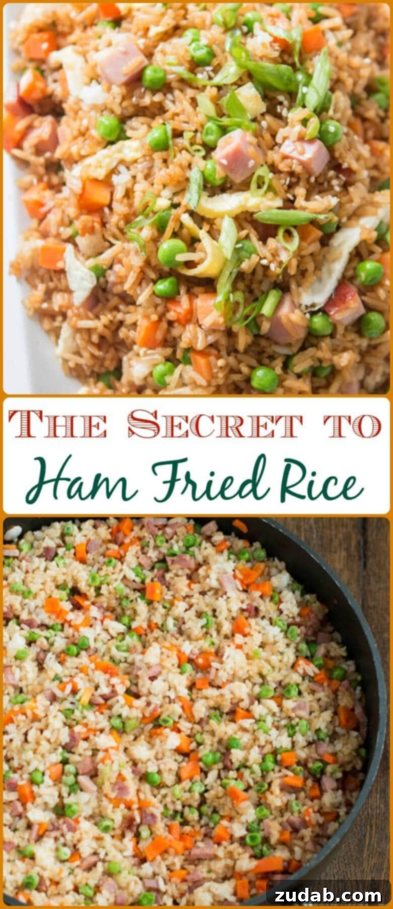 Unlock the Secret to Perfect Ham Fried Rice 3 A photo collage showing the various stages of making The Secret to Ham Fried Rice.