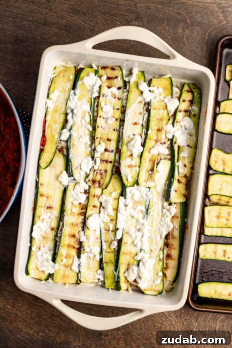Perfect Zucchini Lasagna No Soggy Layers 12 Repeat layering process.