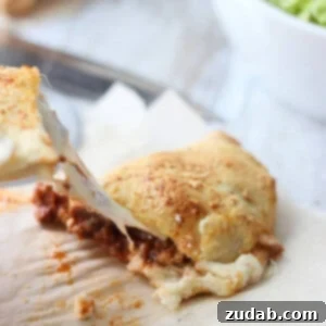 Cheesy Lasagna Calzones with ground sirloin recipe image