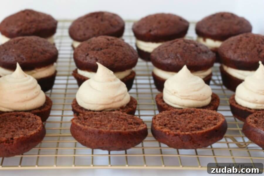 Homemade Chocolate Peanut Butter Cupcakes - A Baker's Delight A tray of freshly baked Chocolate Peanut Butter Cupcakes, ready for frosting and garnish