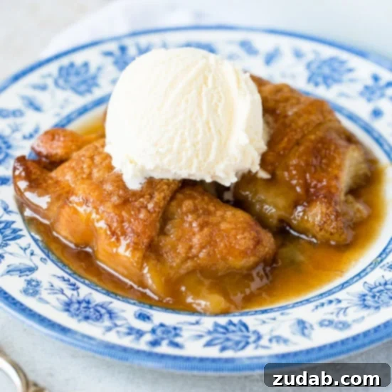 Pumpkin and Apple Perfection: Your Fall Dessert Obsession 9 Golden-brown apple dumplings, glistening with a bubbly syrup, served fresh from the oven.