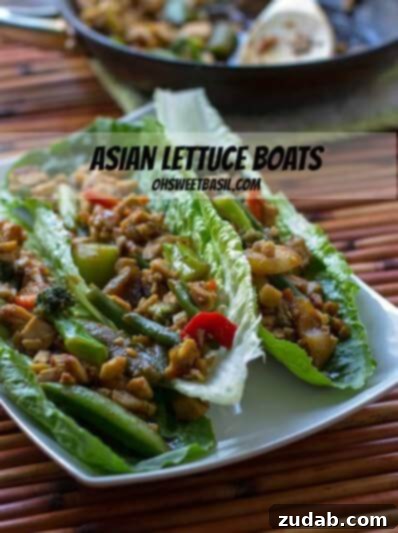 Sticky Honey Garlic Crispy Chicken 4 Easy Asian Lettuce Boats | Oh Sweet Basil