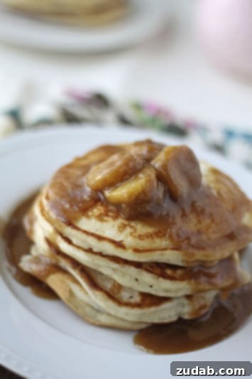 Gooey Cinnamon Roll French Toast Bake 7 Fluffy and flavorful Bananas Foster Pancakes, a perfect special occasion breakfast