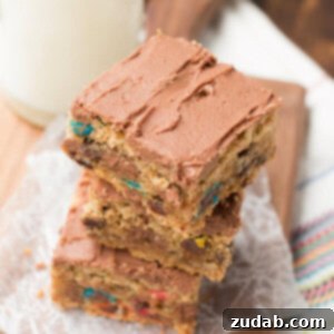 pb monster cookie bars! ohsweetbasil.com