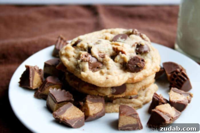 Ultimate Cookie Bars 5 Homemade Reese's Peanut Butter Cup Cookies, a chewy and decadent treat.