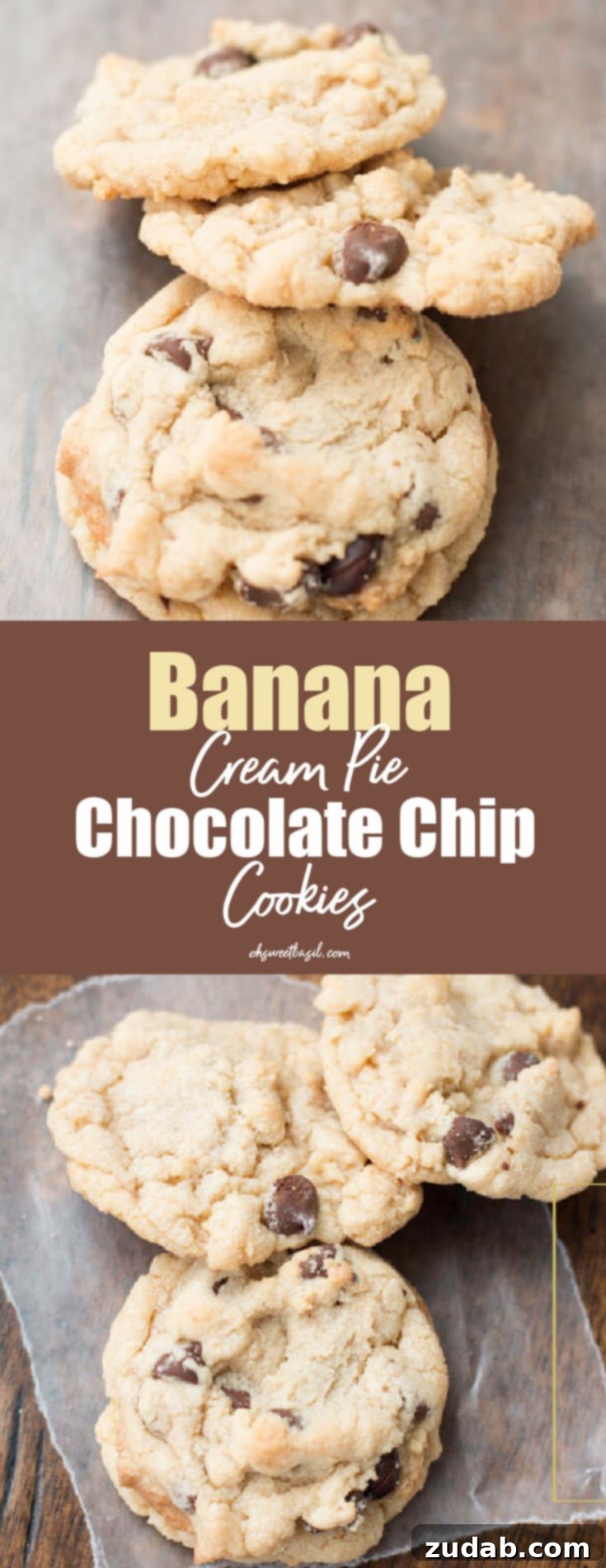 Banana Cream Pie Inspired Chocolate Chip Cookies 3 Three Banana Cream Pie Chocolate Cookies