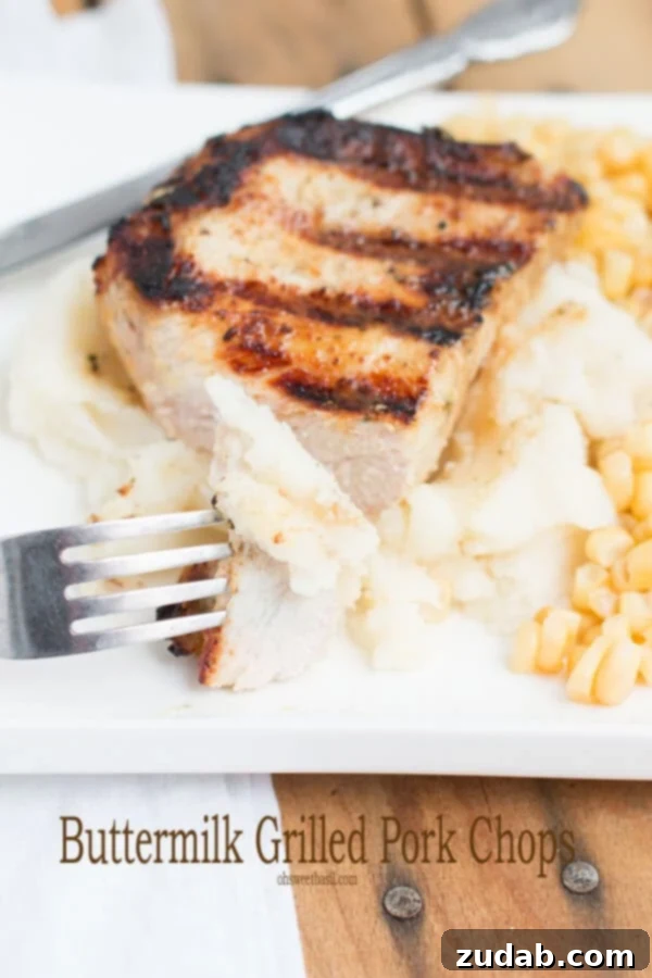 The absolute best grilled pork chops #recipe ever. Had no idea I could love a buttermilk pork chop this much! ohsweetbasil.com The absolute best grilled pork chops #recipe ever. Had no idea I could love a buttermilk pork chop this much! ohsweetbasil.com