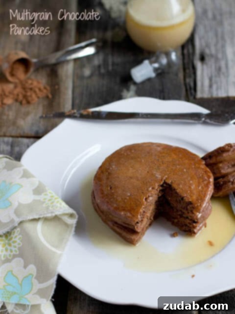 Luscious White Chocolate Blueberry Stacks 4 Healthy chocolate pancakes for breakfast