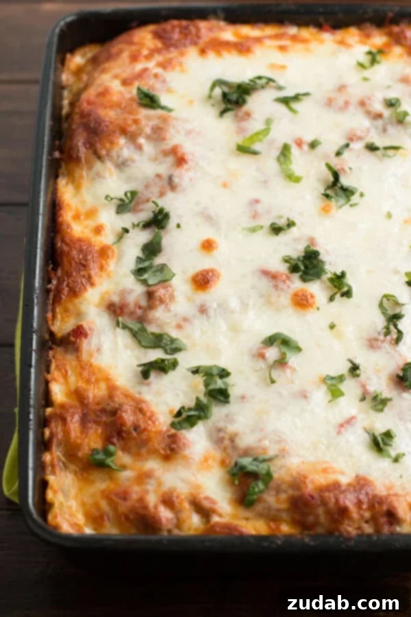 Delicious Homemade Lasagna A deliciously cheesy homemade lasagna, perfect for family dinners