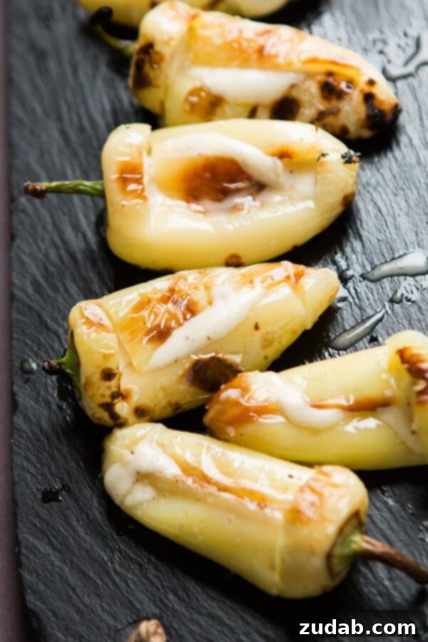 The BEST spicy, cheesy grilled peppers ohsweetbasil.com The BEST spicy, cheesy grilled peppers ohsweetbasil.com