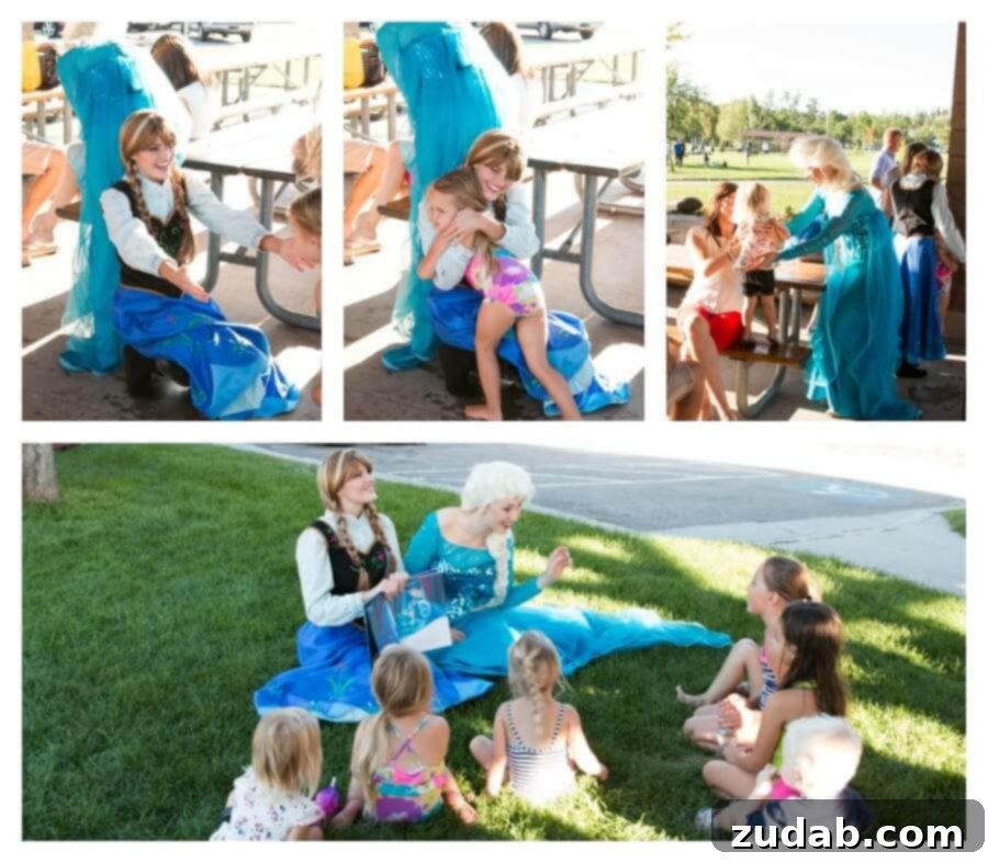 Princess Party: Interactive Entertainment for Children Children gather around a princess, captivated by her storytelling at an outdoor event.