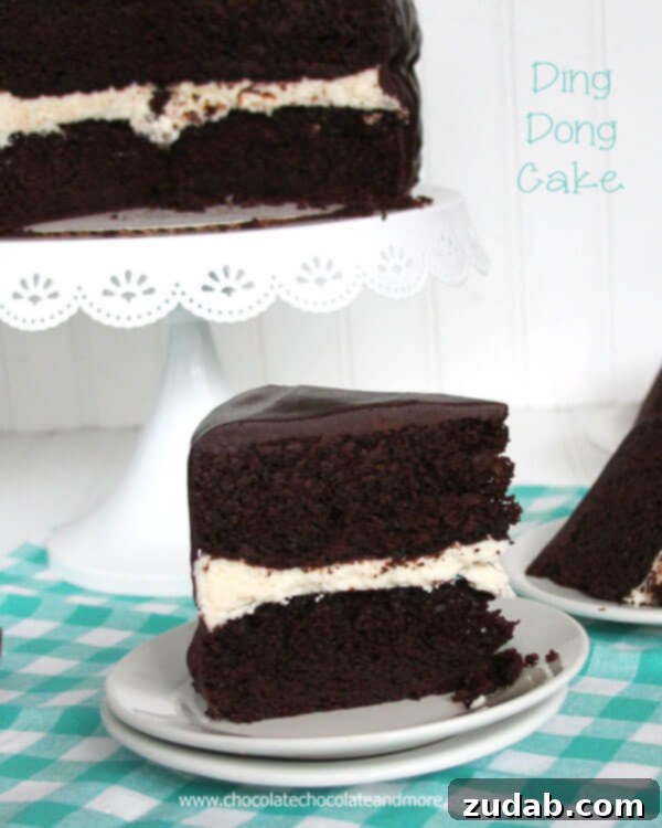 Ding Dong Cake Delicious Homemade Ding Dong Cake with rich chocolate frosting and creamy filling