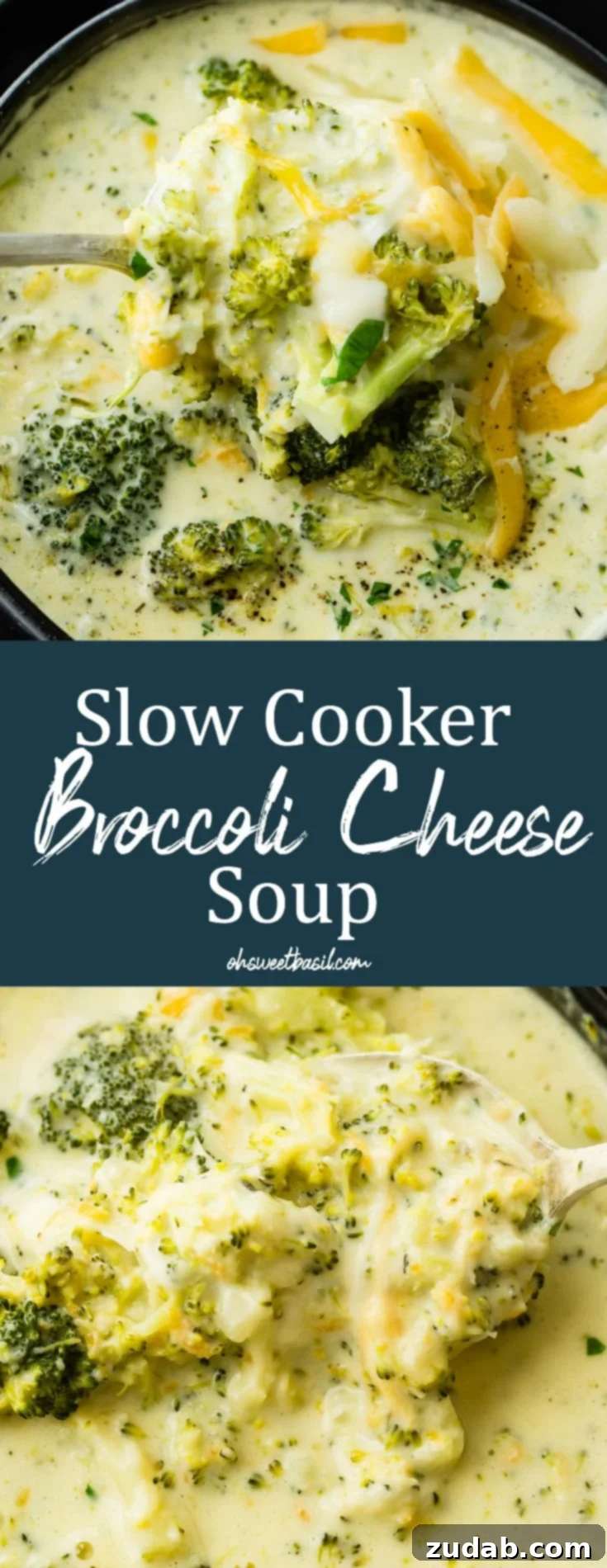 Cozy Slow Cooker Broccoli Cheddar Bliss 7 A black bowl full of slow cooker broccoli cheese soup with extra cheese on top, served warm.