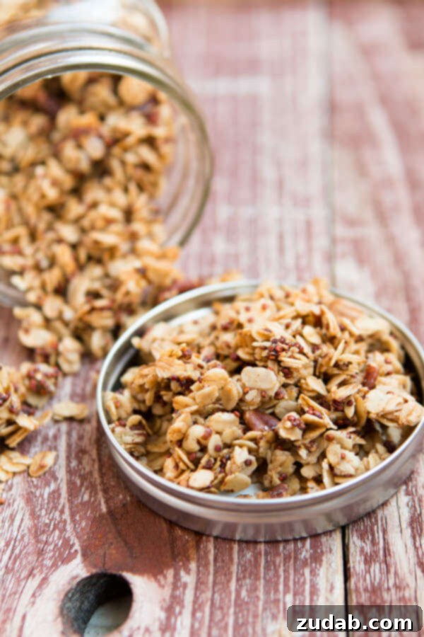 Pecan Quinoa Granola – a healthy and delicious homemade snack with warm, nutty flavors. Perfect for breakfast or on-the-go.
