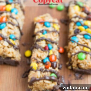 Delicious Homemade Peanut Butter M&M Kudos Copycat Bars