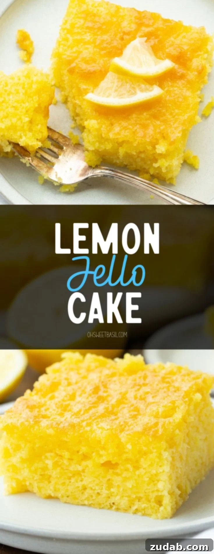 Zesty Lemon Cloud Cake 11 A piece of lemon cake, with a silver fork removing a bite from its corner, symbolizing the joy of summer with every mouthful.