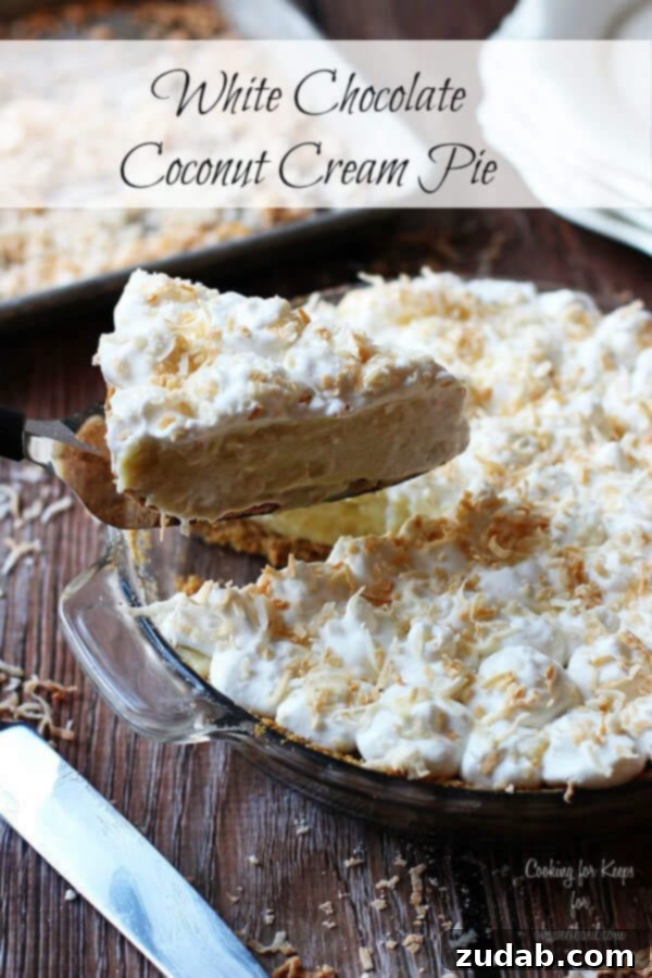 White Chocolate Coconut Cream Pie Decadent White Chocolate Coconut Cream Pie - Perfect for Thanksgiving