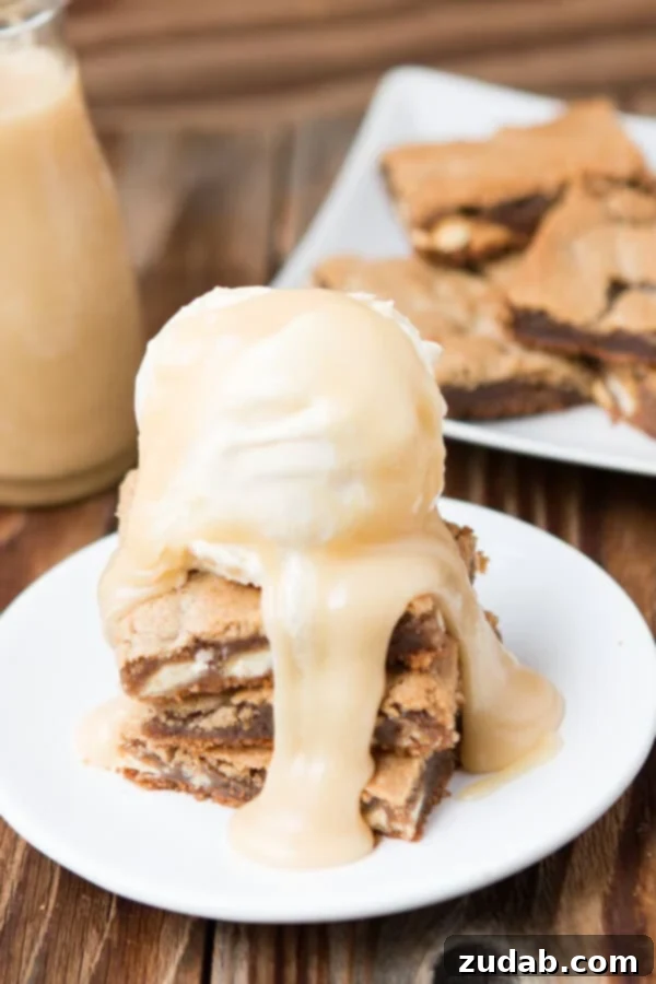 Delicious Maple Pecan Blondies with White Chocolate Butter Sauce, crowned as the brownie of the year! Made with homemade pecan butter for an incredibly rich flavor. ohsweetbasil.com